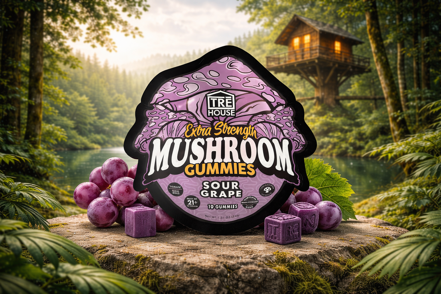 TRE House Extra Strength Mushroom Gummies – Sour Grape (10 Count)