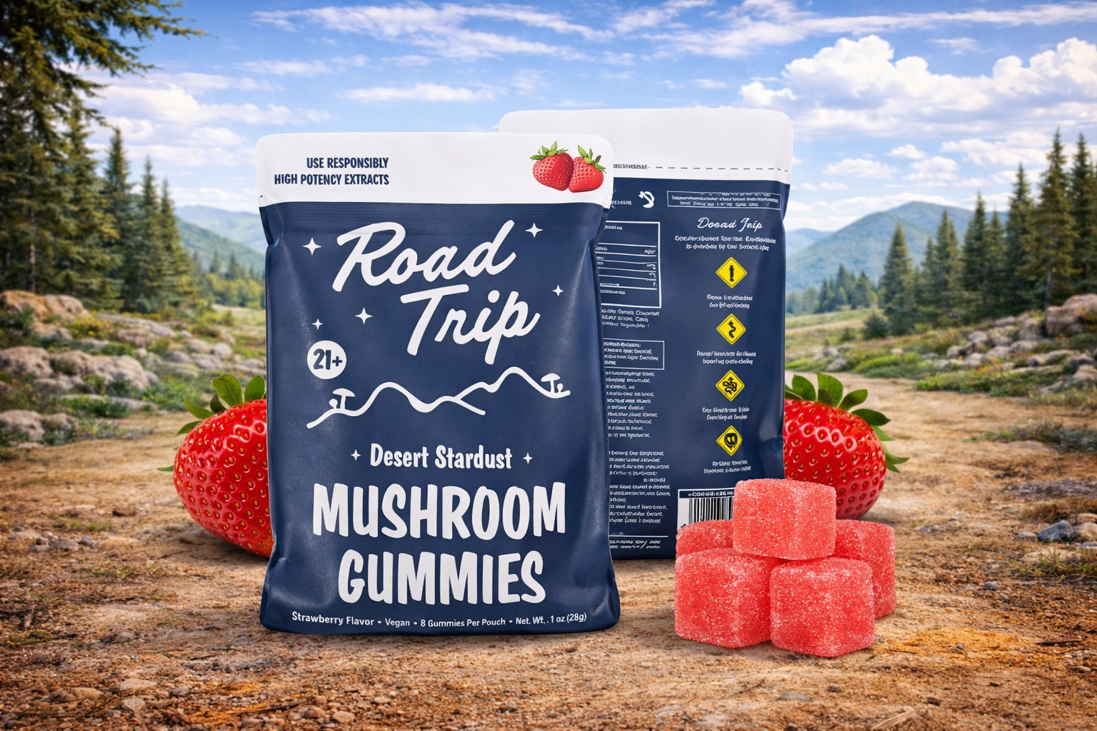 Road Trip Mushroom Gummies (8-Pack) - Strawberry