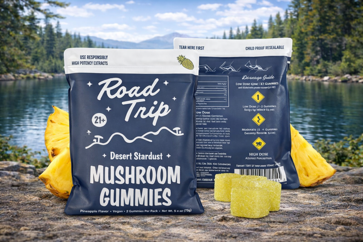 Road Trip Mushroom Gummies (2-Pack) - Pineapple