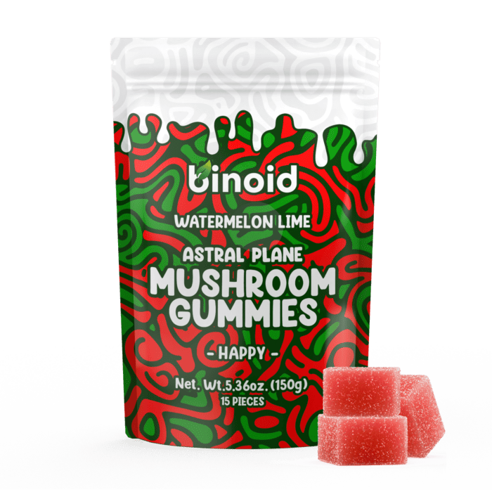 Binoid Mushroom Gummies – Watermelon Lime (Astral Plane | Happy) 15 Count